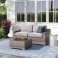 Hearth and Haven 2-piece Outdoor Wicker Conversation Set with Loveseat in Gray, , large