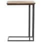 Maple and Jade C-Shaped Accent End Table in Distressed Brown and Black, , large