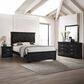 Crown Mark Amalia Full Upholstered Panel Bed in Black, , large
