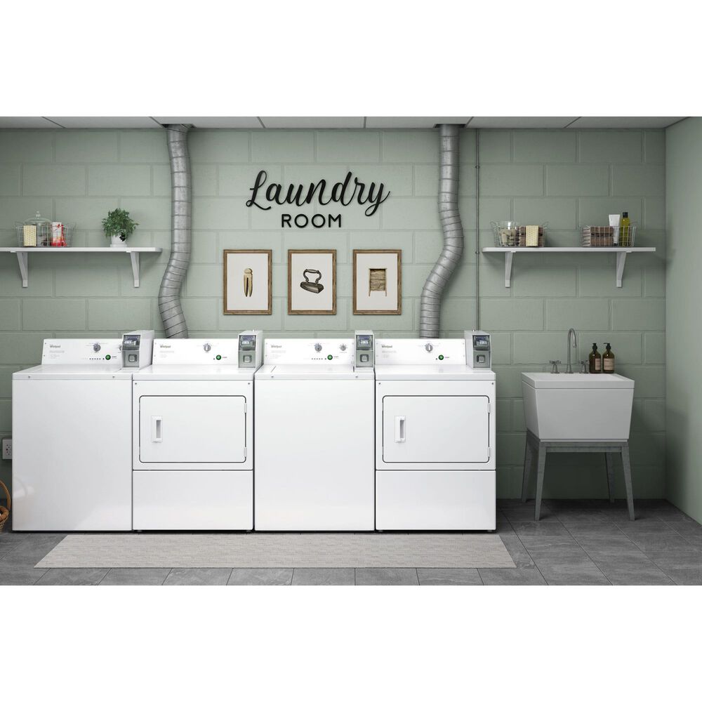 Whirlpool Commercial Electric Super-Capacity Dryer With Coin-Slide in White, , large