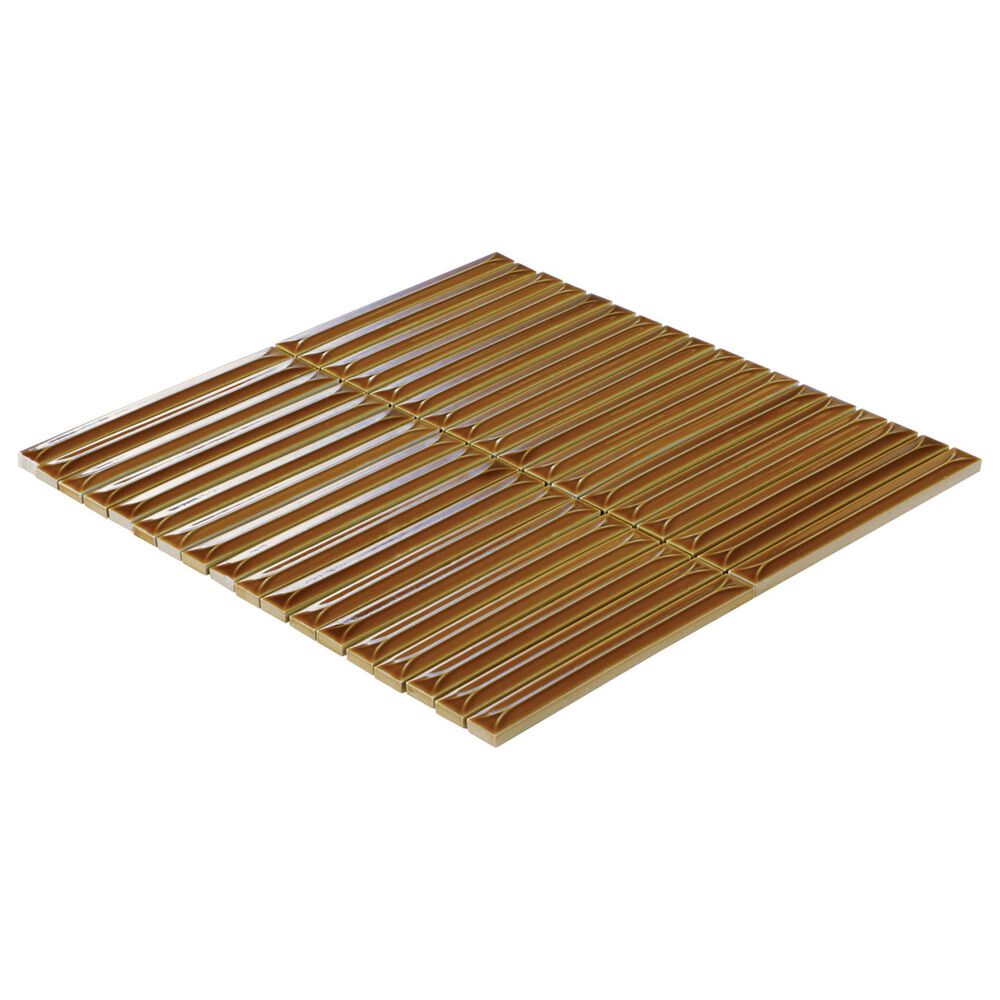 Dal-Tile Artefino Vintage Amber 2" Floret on 12" x 12" Porcelain Mosaic Sheet, , large