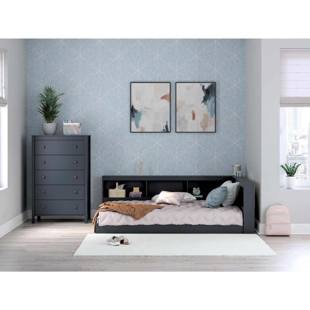 Ashley Simmenfort 5-Drawer Chest in Matte Navy Blue, , large