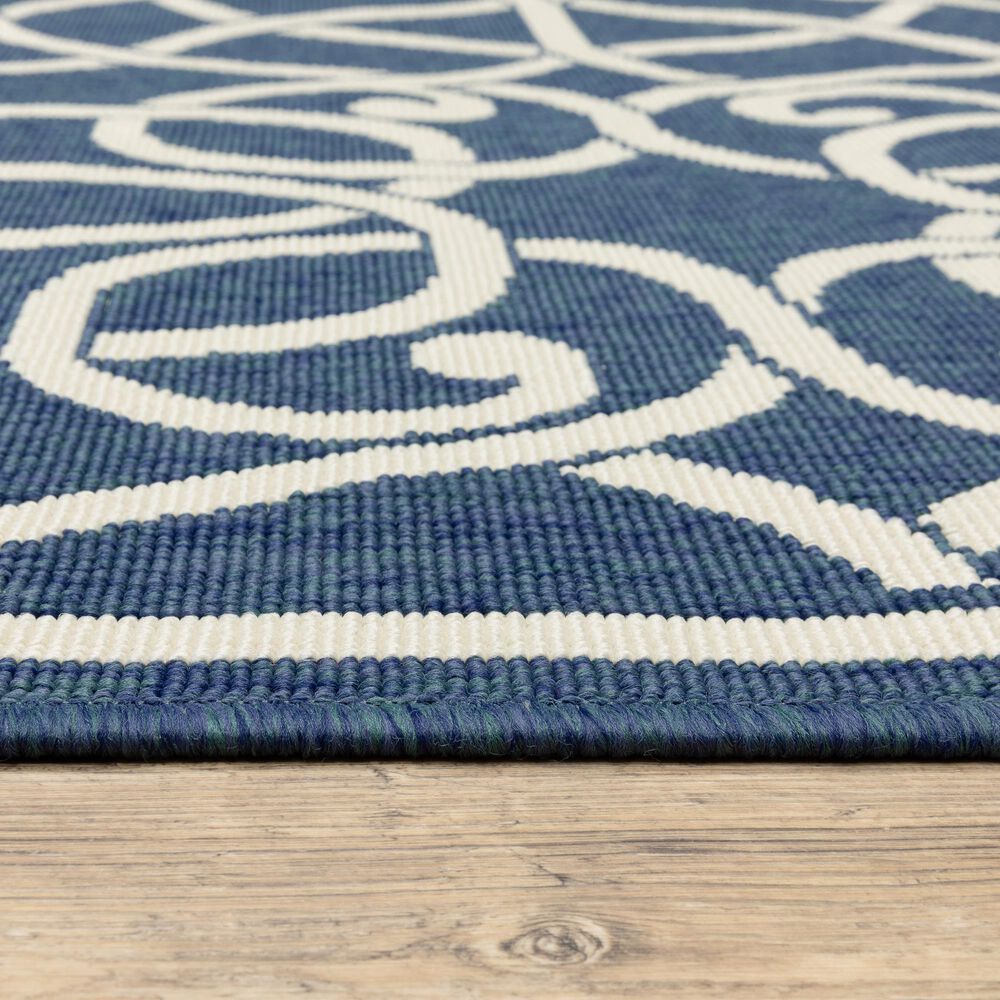 Oriental Weavers Meridian 2205B 2&#39;3&quot; x 7&#39;6&quot; Navy Runner, , large