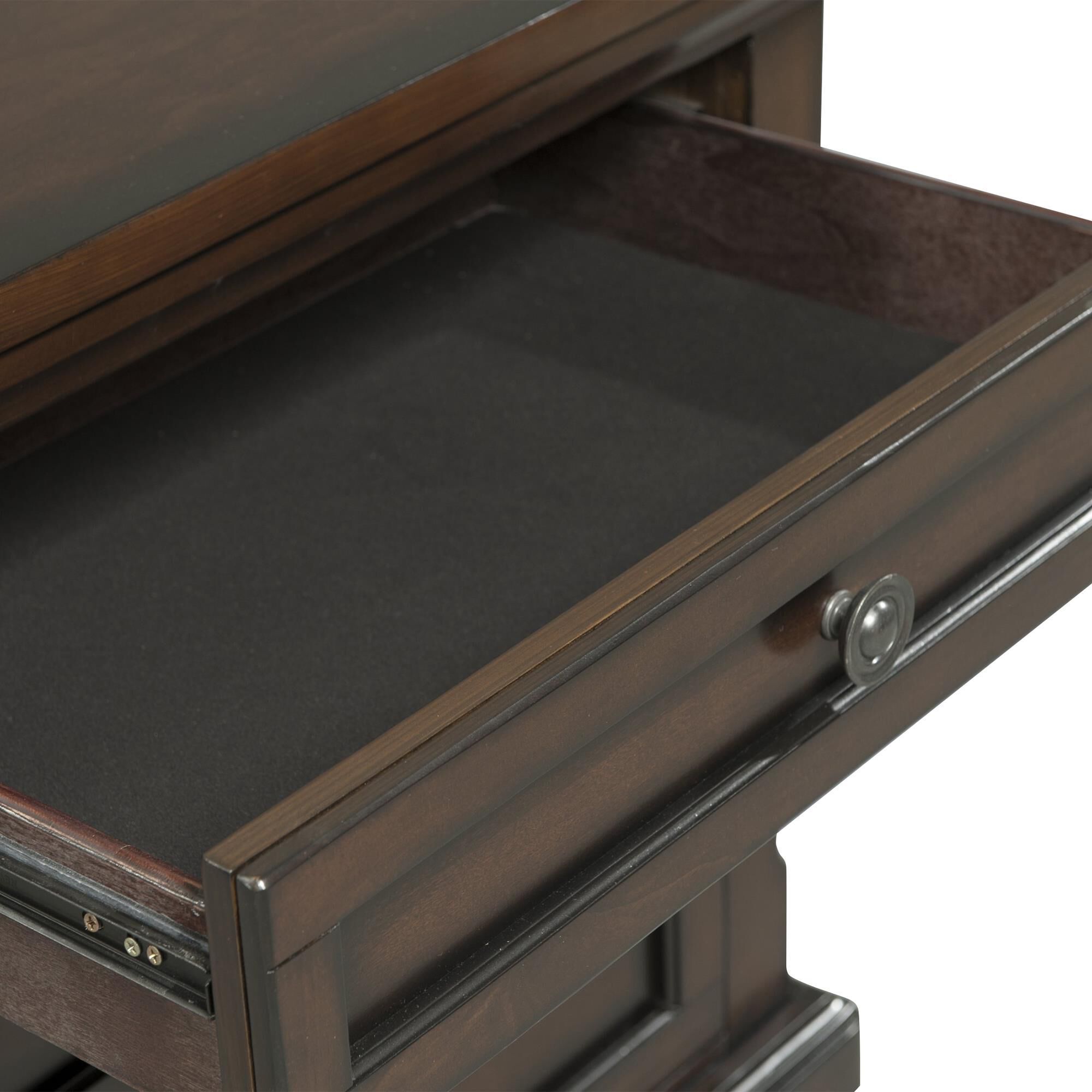 Mayberry Hill Kingston 3-Drawer Nightstand in Dark Walnut