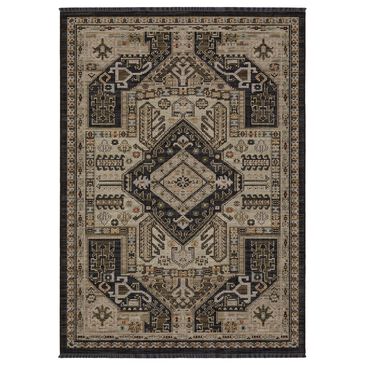 Oriental Weavers Legacy Charcoal and Brown 7"10" x 10"10" Area Rug, , large