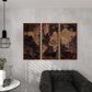 Maple and Jade 47" x 22" Vintage World Map Wall Decor in Black, Beige and Brown, , large