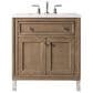 James Martin Vanities Chicago 30" Single Bathroom Vanity in Whitewashed Walnut with 3 cm Eternal Jasmine Pearl Quartz Top and Rectangular Sink, , large