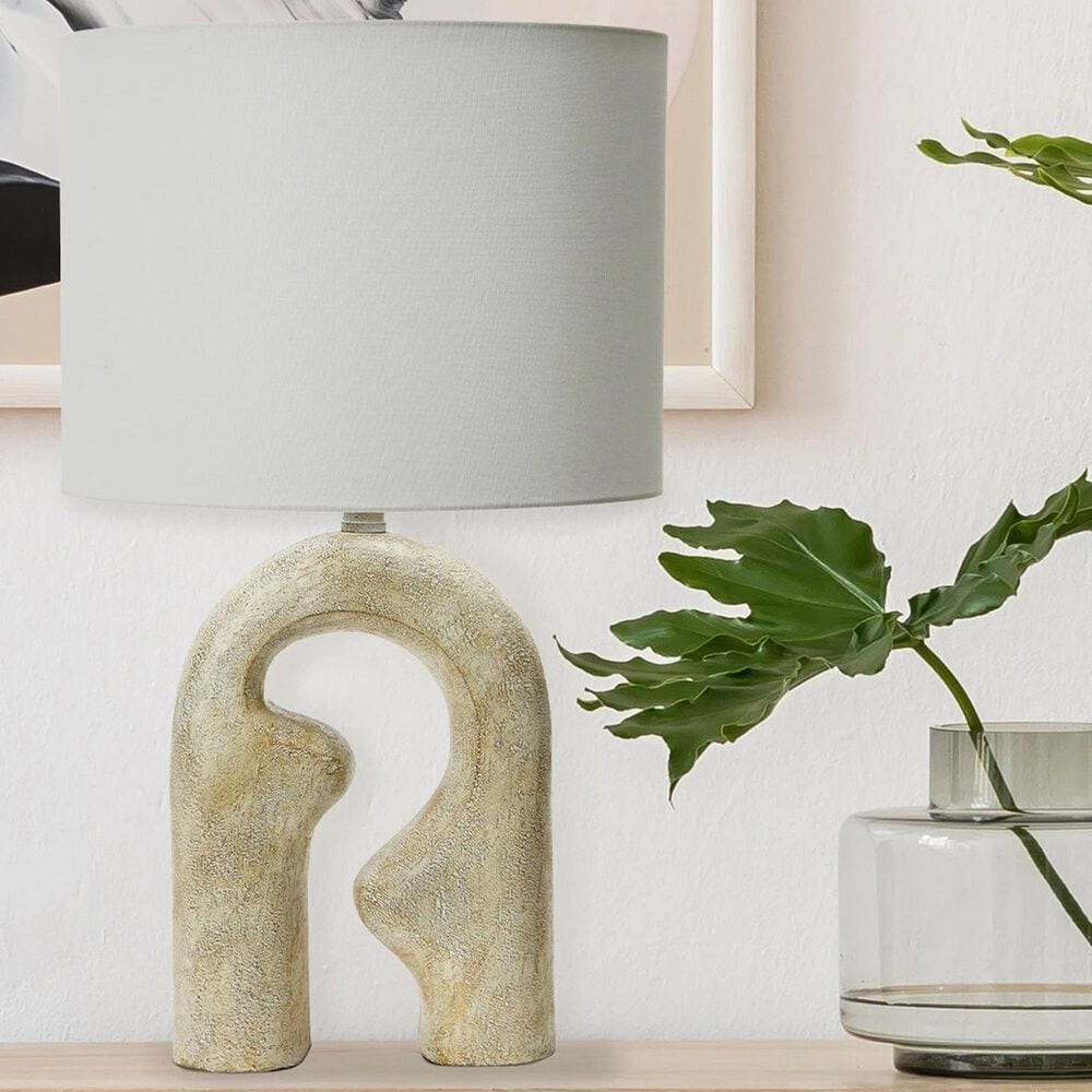 Creative Coop Sydney Abstract Table Lamp in Distressed Natural, , large