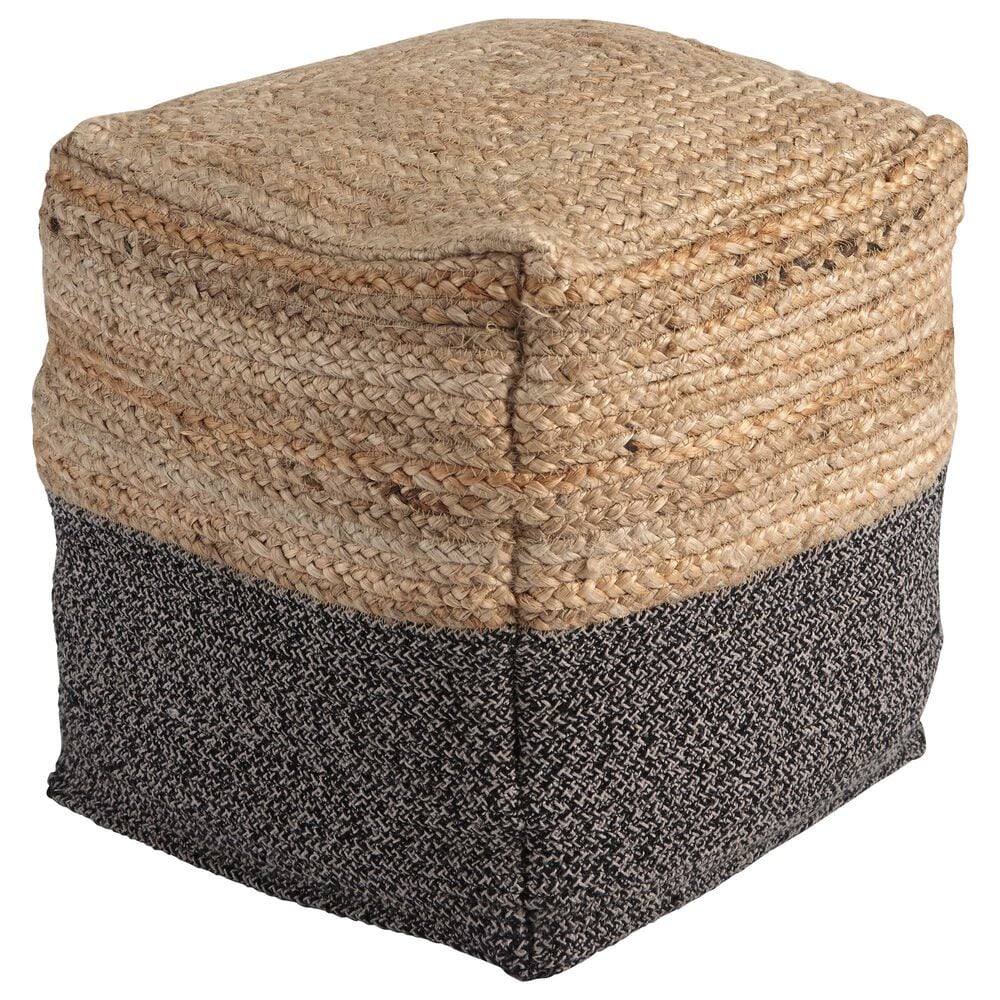 Ashley Sweed Valley Pouf in Natural and Black, , large
