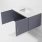 Lexora Home Geneva 36" Single Bathroom Vanity in Dark Grey with 2 cm White Carrara Marble Top and Rectangular Sink, , large