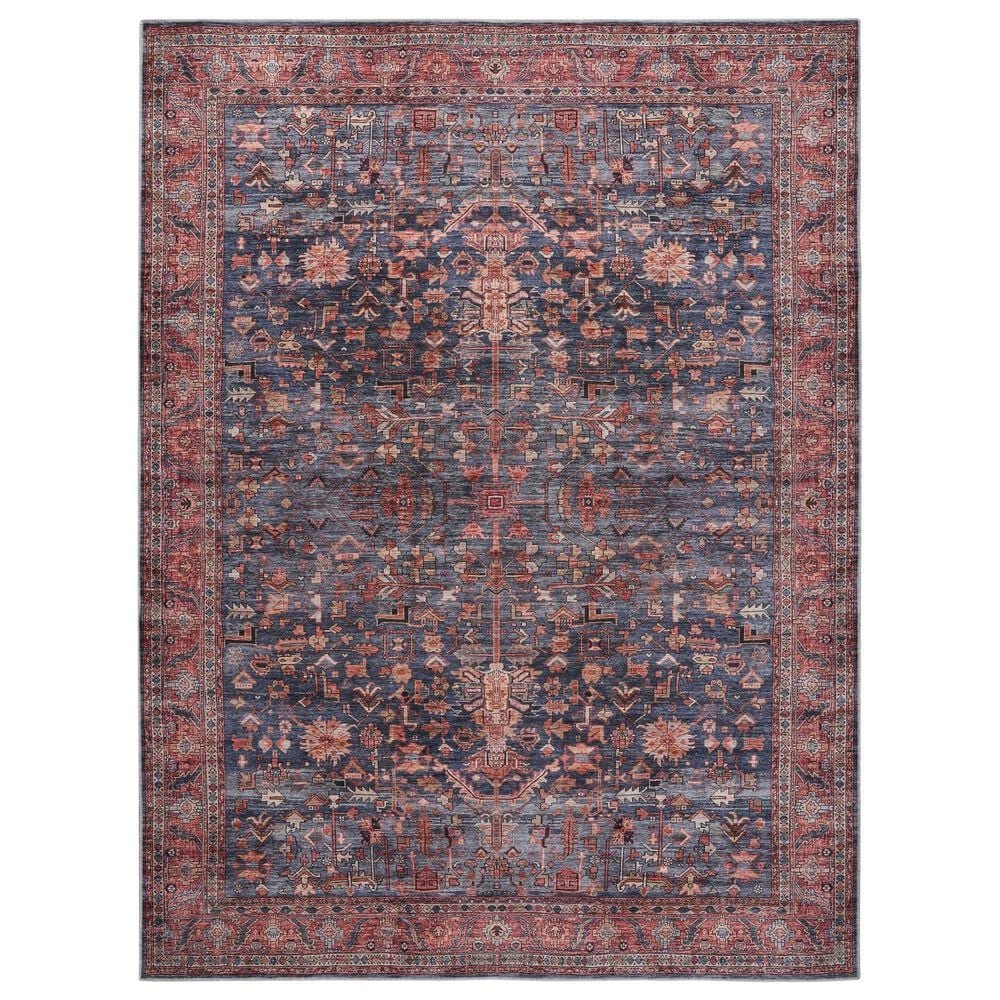 Nourison Grand Washables 7"10" x 9"10" Navy Brick Area Rug, , large