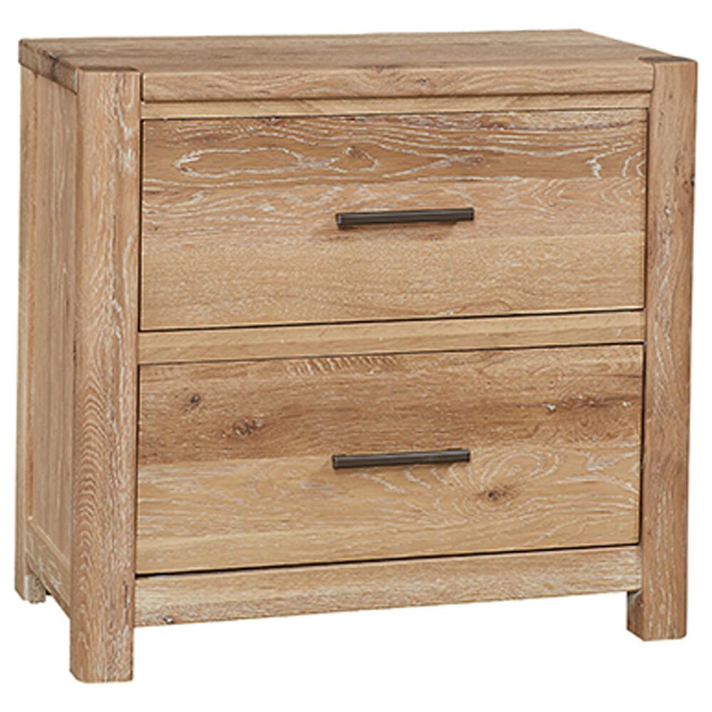 Viceray Collections Crafted Oak 2-Drawer Nightstand in Bleached White, , large