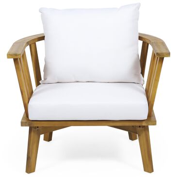 Noble House Milca Patio Club Chair in White, , large