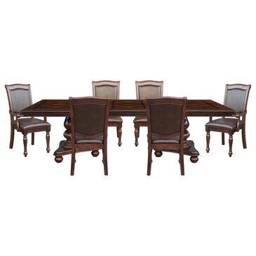 Homelegance Lordsburg 7-Piece Rectangular Dining Set in Brown Cherry, , large