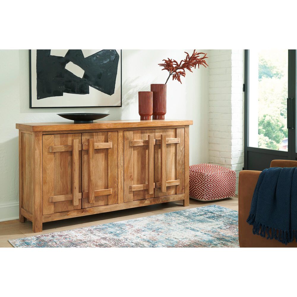 Ashley Dresor 68&quot; Accent Cabinet in Natural, , large