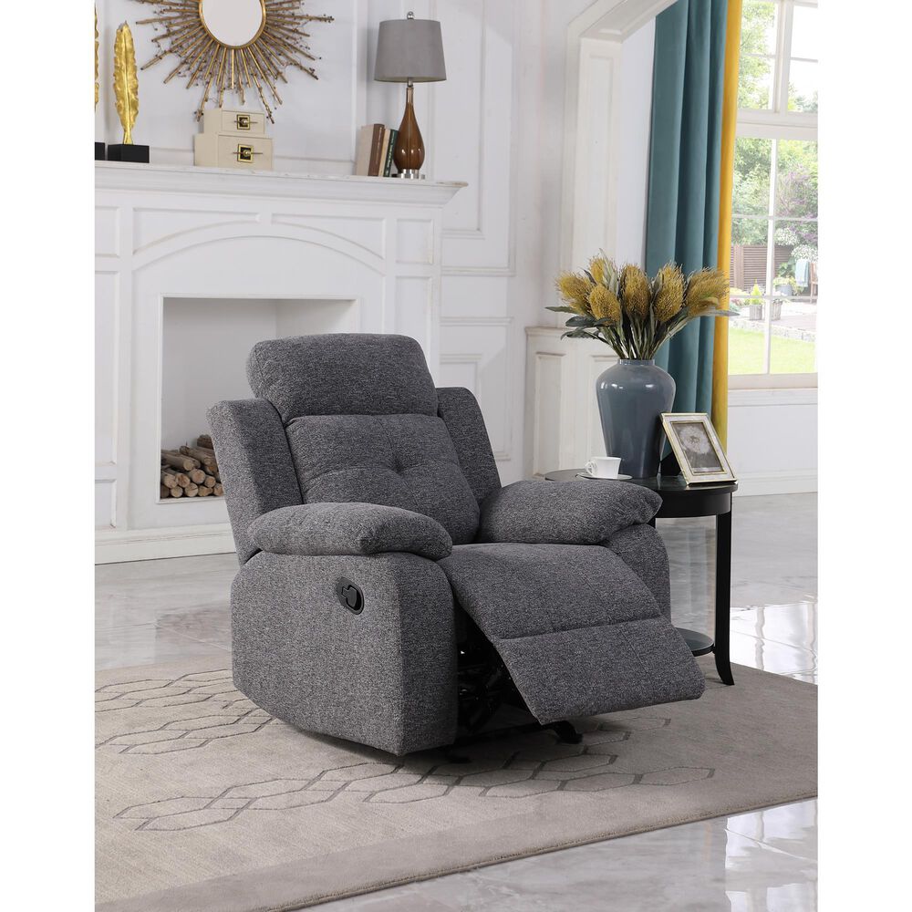 Titanic Furniture Bellinda Manual Recliner in Gray, , large