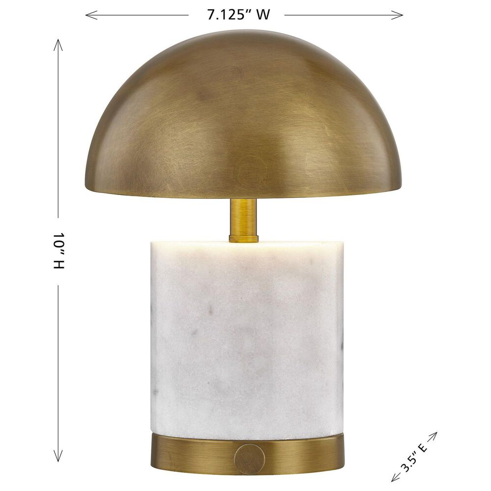Savoy House Cora 1-Light Portable Rechargeable LED Table Lamp in Brass, , large
