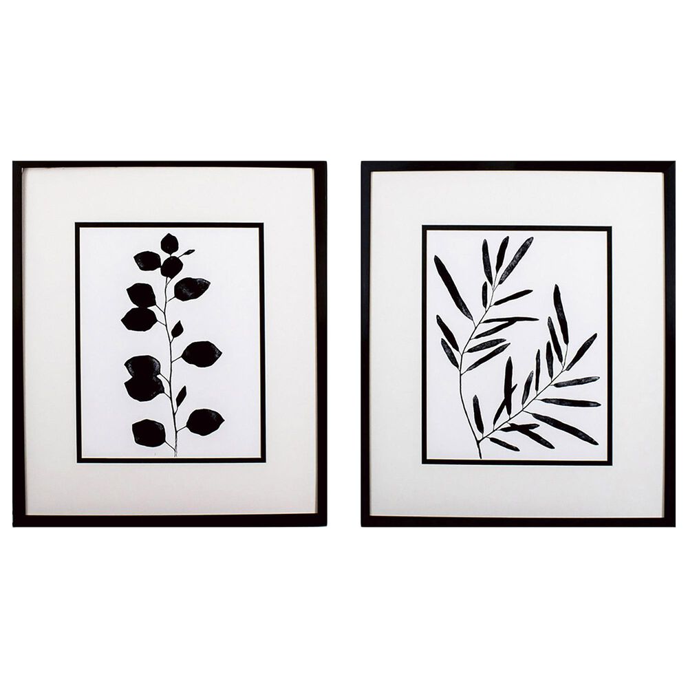 Propac Leaf Imprint Wall Art in Black and White (Set of 2) | NFM