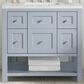 James Martin Vanities Breckenridge 36" Single Bathroom Vanity in Serenity Blue with 3 cm Ethereal Noctis Quartz Top and Rectangular Sink, , large