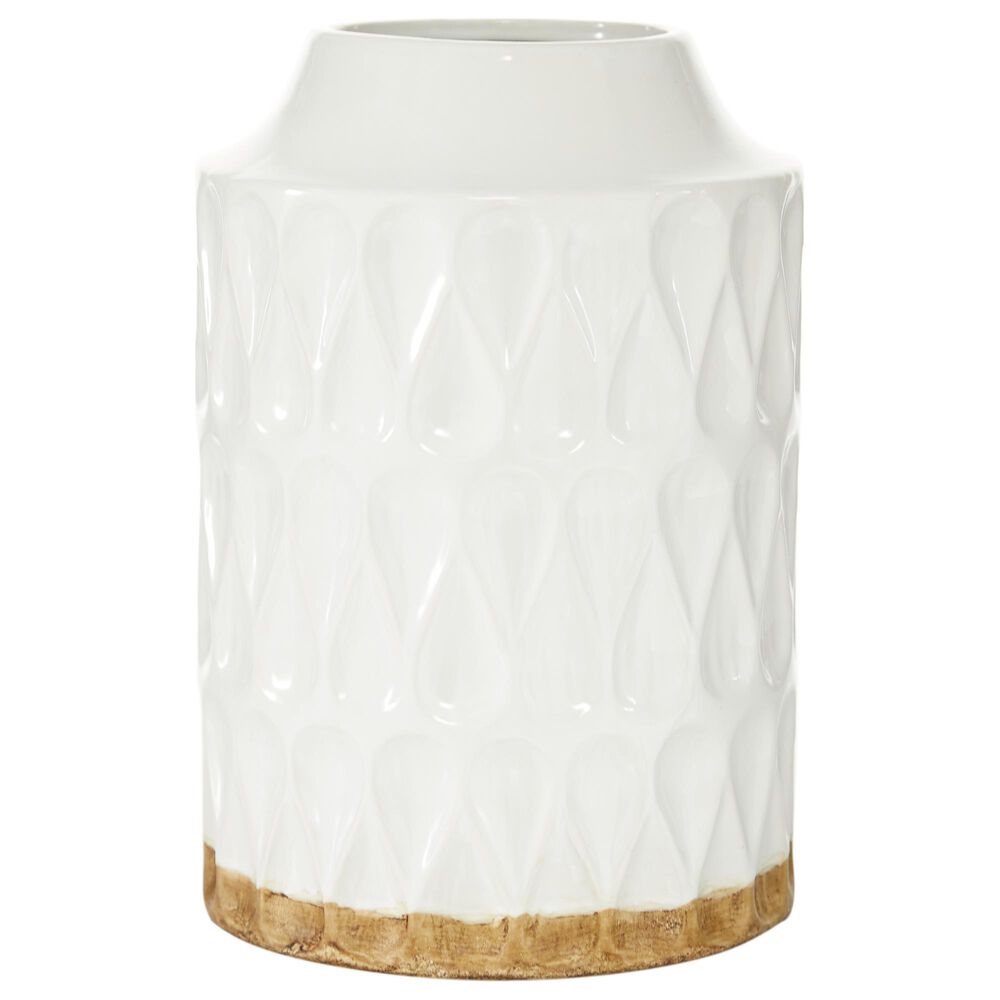 Maple and Jade Contemporary Porcelain Vases in White (Set of 2), , large
