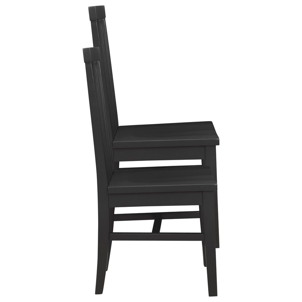 Linon Home Decor Percival Side Chair in Matte Black (Set of 2), , large