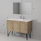 Lexora Home Lancy 48" Single Bathroom Vanity in Rustic Acacia with 2 cm White Cultured Marble Top and Rectangular Sink, , large