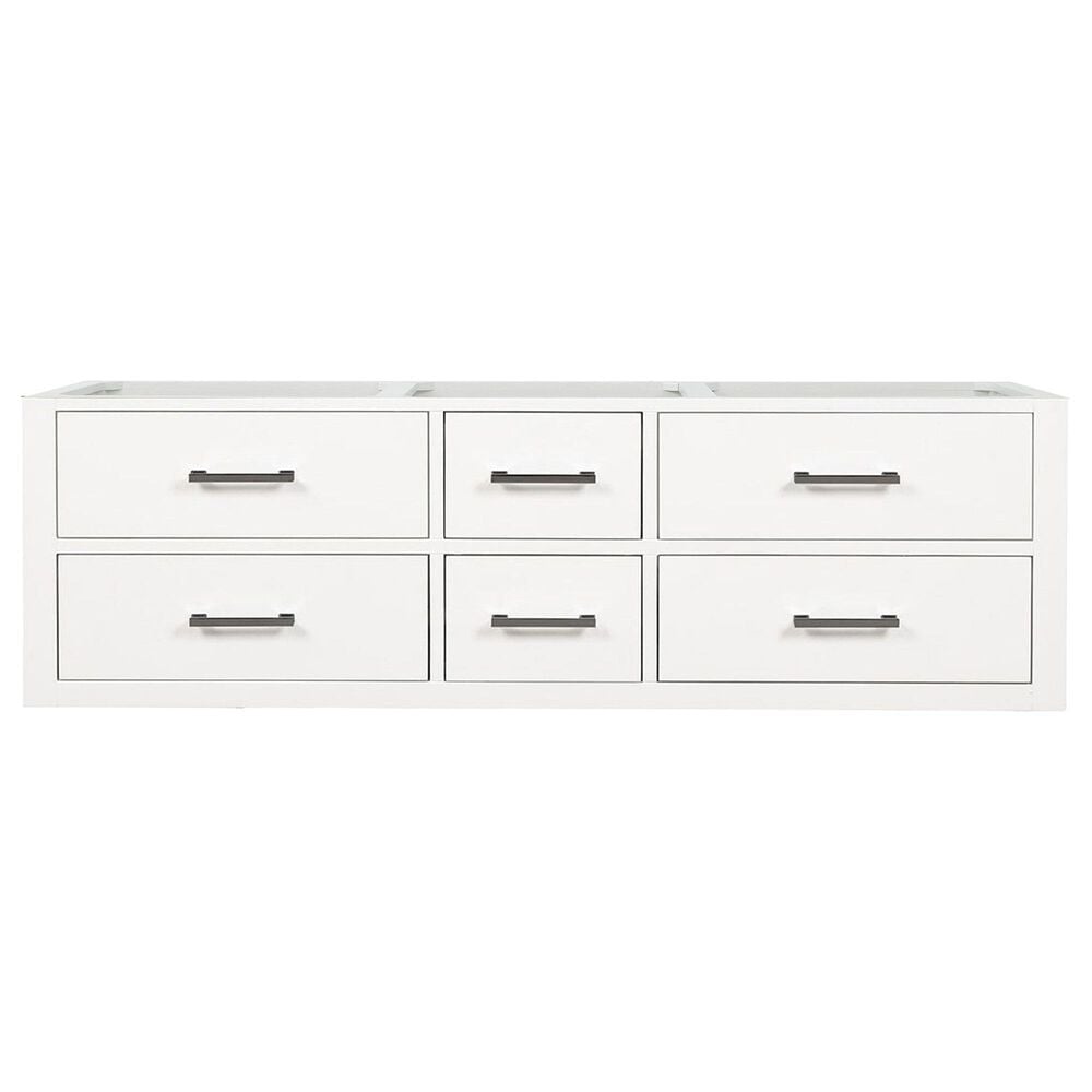 Lexora Home Castor 60" Double Bathroom Vanity in White with 2 cm White Carrara Marble Top and Rectangular Sinks, , large