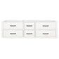 Lexora Home Castor 60" Double Bathroom Vanity in White with 2 cm White Carrara Marble Top and Rectangular Sinks, , large
