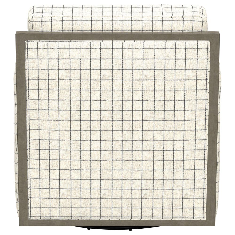 Emerald Home Furnishings Cecily Swivel Accent Chair in Charcoal Windowpane, , large