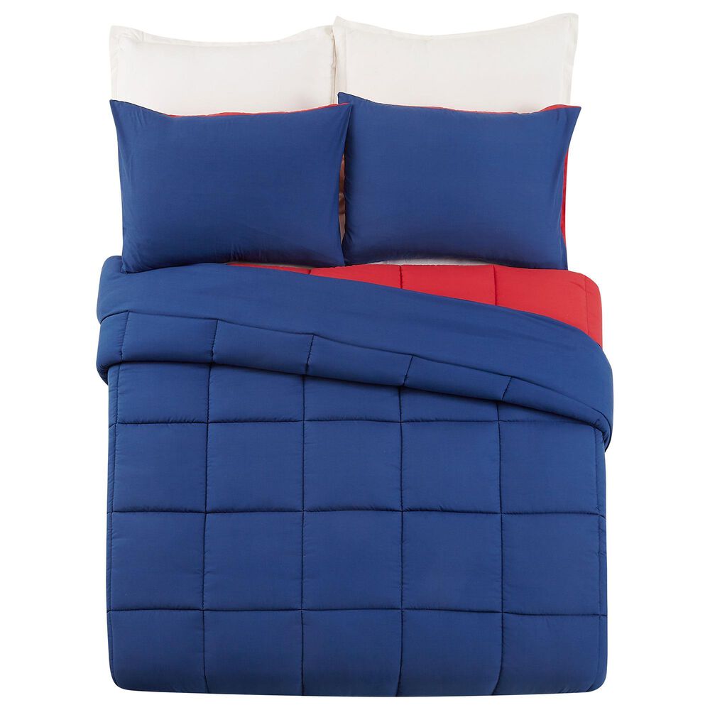 Peking Handicraft Peyton 2-Piece Twin/Twin XL Comforter Set in Blue and Red, , large