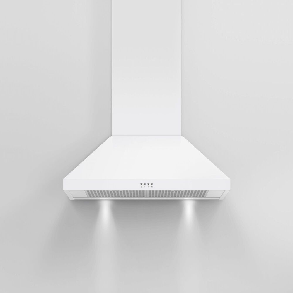 Fisher &amp; Paykel 30&quot; Classic Wall Hood with Pyramid Chimney in White, , large
