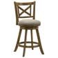 Armen Living Kodi Swivel Counter Height Stool with Static Gray in Sepia Brown, , large