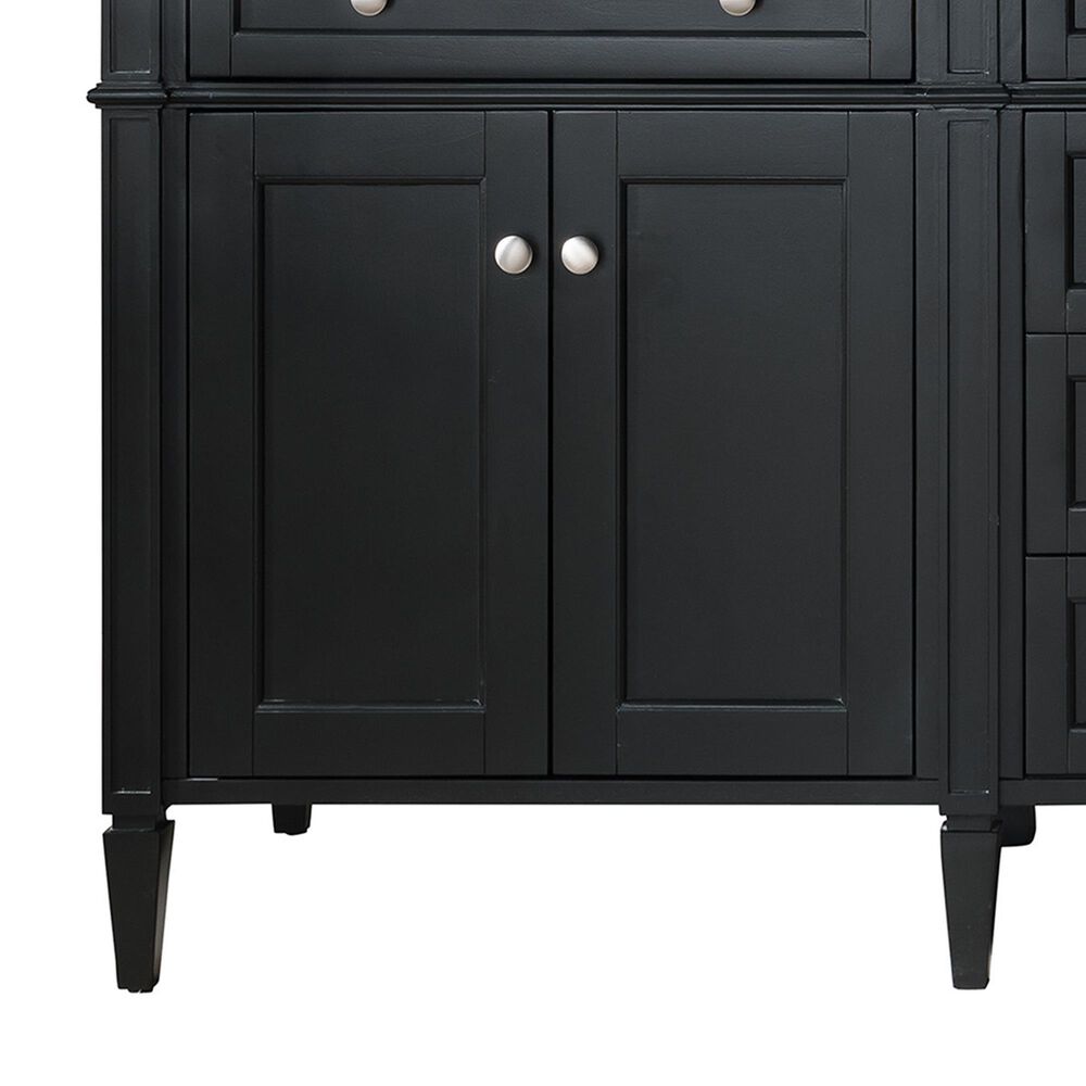 James Martin Vanities Brittany 72&quot; Double Bathroom Vanity in Black Onyx with 3 cm Victorian Silver Quartz Top and Rectangular Sinks, , large
