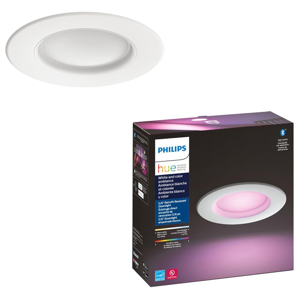 Philips Hue 5/6" White and Color Downlight in White, , large
