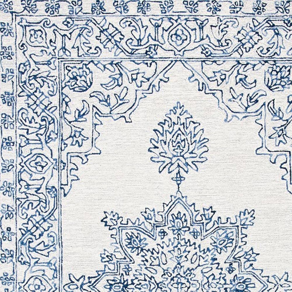 Safavieh Micro-Loop MLP614A 2&#39;3&quot; x 9&#39; Ivory and Blue Runner, , large