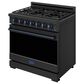 Thor Kitchen Gordon Ramsay 6 Cu. Ft. Professional Liquid Propane Range with Blue Handle Kit in Black, , large