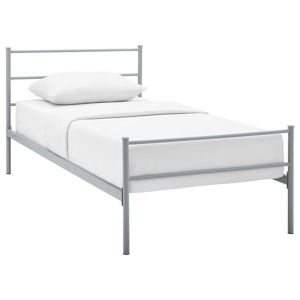 Modway Alina Twin Platform Bed Frame in Gray, , large