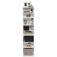 HOMLUX 8-Tier Multimedia Storage Tower with Adjustable Shelves in White, , large