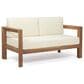 Hearth and Haven Genser 2-Piece Patio Conversation Set with Beige Cushion in Brown, , large