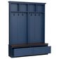HOMLUX 6-Hook Hall Tree with Wood Grain Bench in Blue, , large