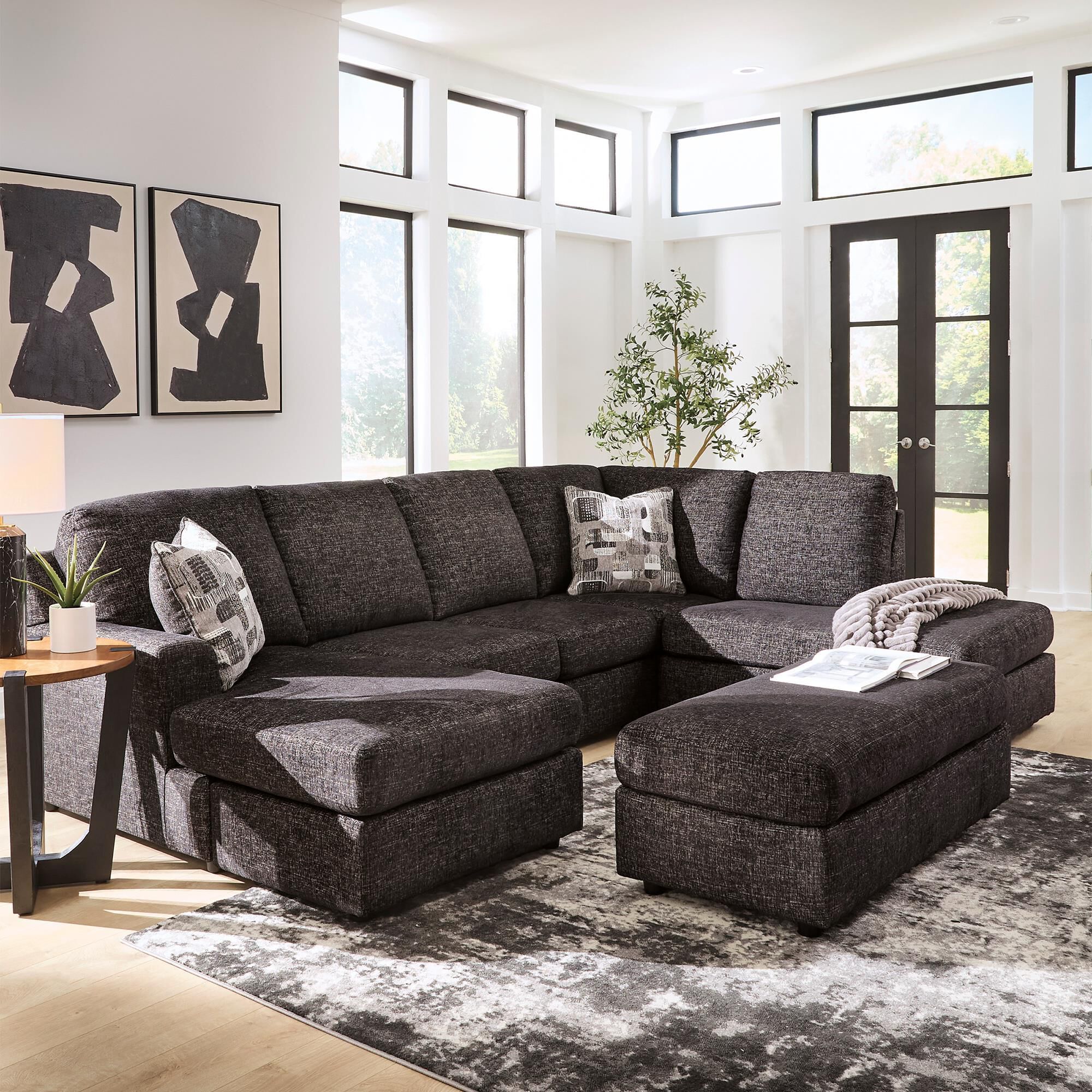 Ashley Lentiz Oversized Accent Ottoman in Onyx