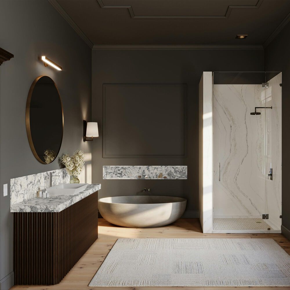 Cambria Luxury Huntley 3cm Quartz Countertop in White and Gray, , large
