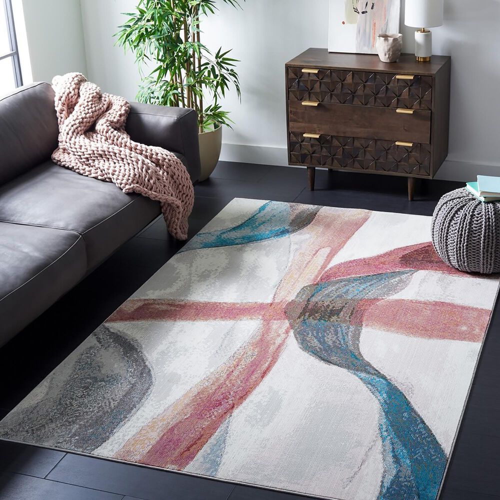 Safavieh Aria 8&#39; x 10&#39; Ivory and Plum Area Rug, , large