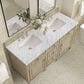 James Martin Vanities Lorelai 60" Double Vanity in Whitewashed Oak with 3 cm Carrara White Marble Top, , large