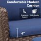 Sunwell Garden Patio Swivel Glider Chair with Brown Frame and X-Laced Armrests in Navy (Set of 2), , large