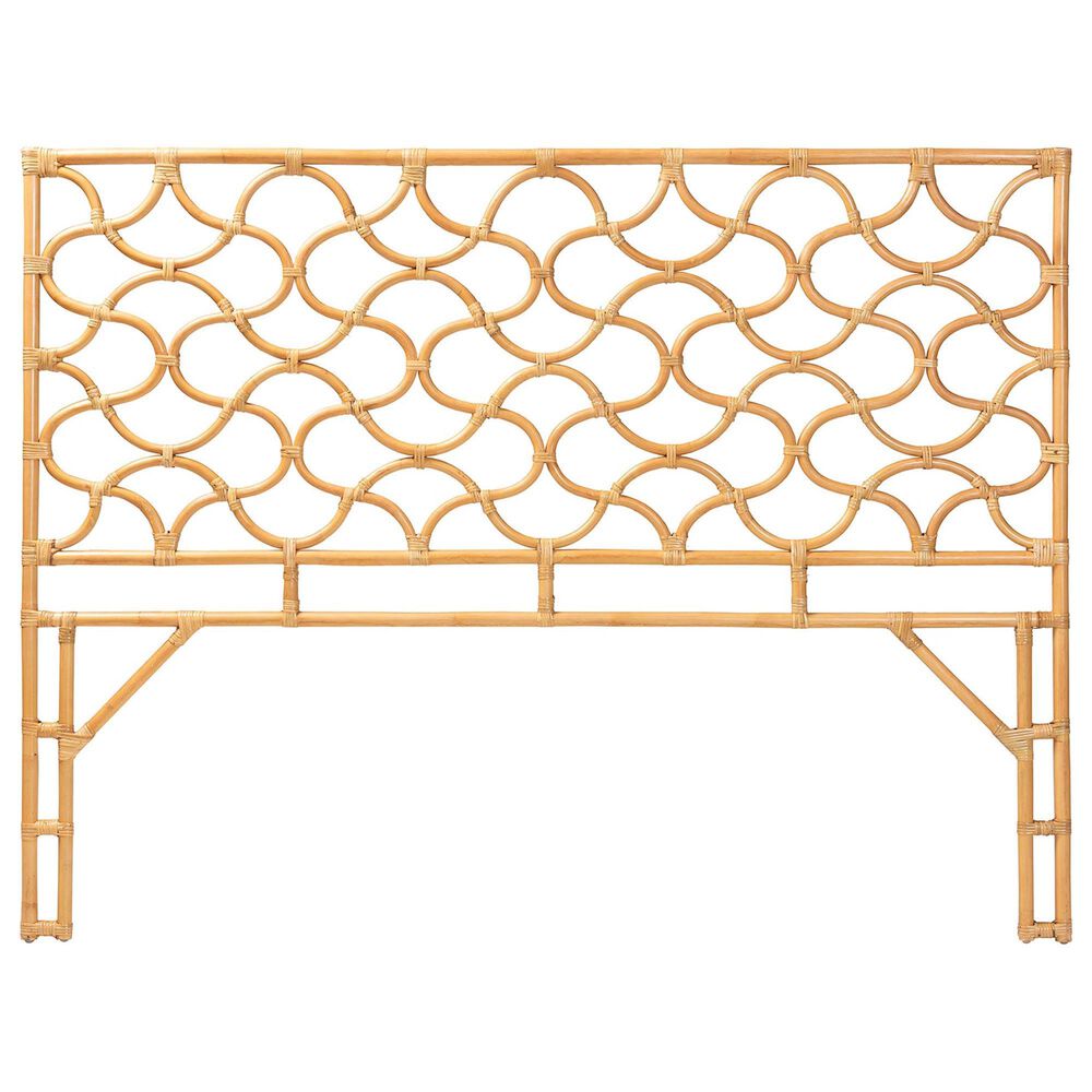 Baxton Studio Kalcya King Standalone Headboard in Light Honey, , large