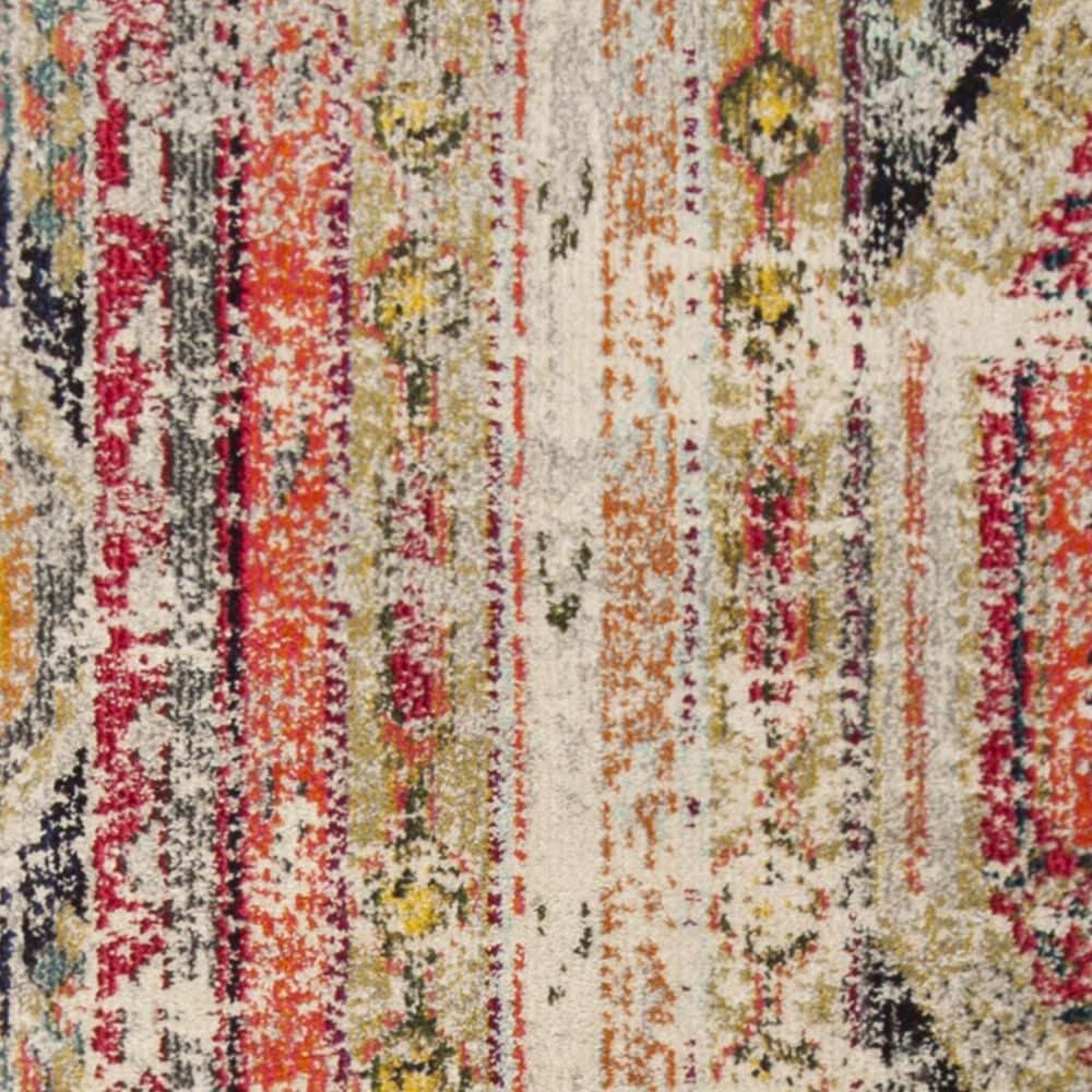 Safavieh Monaco MNC222G-4R 4&#39; x 4&#39;  Light Grey/Multi Round Rug, , large