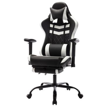 Furniture of America Felix Gaming Chair in White and Black, , large