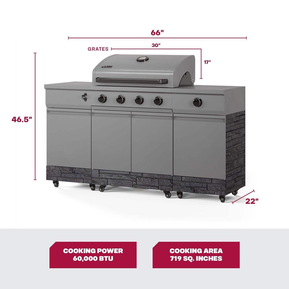 Tytus Fresno 5-Burner Convertible Grill in Gunmetal and Graphite, , large