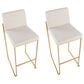 Lumisource Fuji High Back Barstool with Beige Fabric in Gold (Set of 2), , large